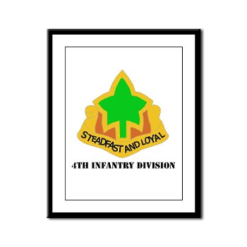 4ID - M01 - 02 - DUI - 4th Infantry Division with text Framed Panel Print