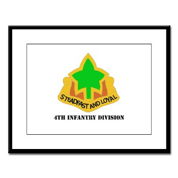 4ID - M01 - 02 - DUI - 4th Infantry Division with text Large Framed Print - Click Image to Close