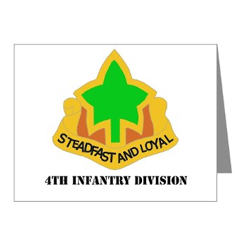 4ID - M01 - 02 - DUI - 4th Infantry Division with text Note Cards (Pk of 20)