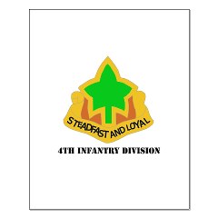 4ID - M01 - 02 - DUI - 4th Infantry Division with text Small Poster