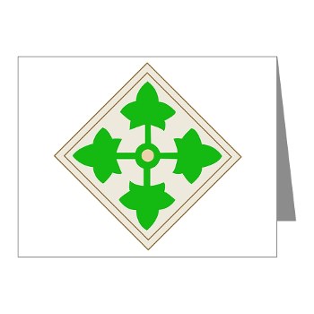 4ID - M01 - 02 - SSI - 4th Infantry Division Note Cards (Pk of 20) - Click Image to Close