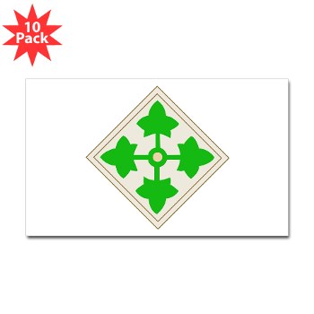 4ID - M01 - 01 - SSI - 4th Infantry Division Sticker (Rectangle 10 pk)