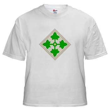 4ID - A01 - 04 - SSI - 4th Infantry Division White T-Shirt - Click Image to Close