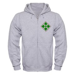 4ID - A01 - 03 - SSI - 4th Infantry Division Zip Hoodie - Click Image to Close