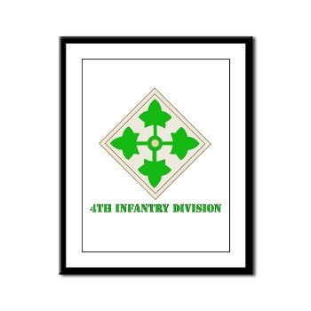4ID - M01 - 02 - SSI - 4th Infantry Division with text Framed Panel Print