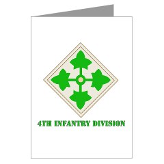 4ID - M01 - 02 - SSI - 4th Infantry Division with text Greeting Cards (Pk of 10)
