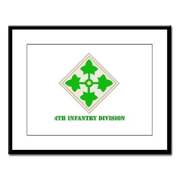 4ID - M01 - 02 - SSI - 4th Infantry Division with text Large Framed Print