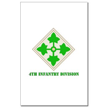 4ID - M01 - 02 - SSI - 4th Infantry Division with text Mini Poster Print