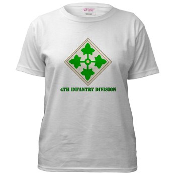 4ID - A01 - 04 - SSI - 4th Infantry Division with text Women's T-Shirt