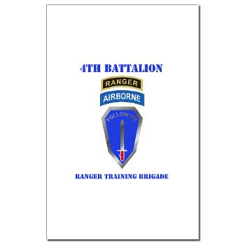 4RTB - M01 - 02 - DUI - 4th Ranger Training Brigade with Text - Mini Poster Print