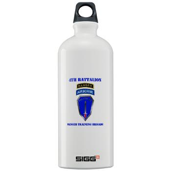 4RTB - M01 - 03 - DUI - 4th Ranger Training Brigade with Text - Sigg Water Bottle 1.0L - Click Image to Close