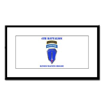 4RTB - M01 - 02 - DUI - 4th Ranger Training Brigade with Text - Small Framed Print - Click Image to Close