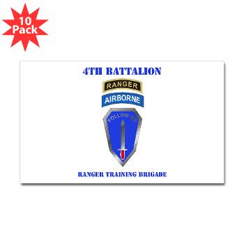 4RTB - M01 - 01 - DUI - 4th Ranger Training Brigade with Text - Sticker (Rectangle 10 pk) - Click Image to Close