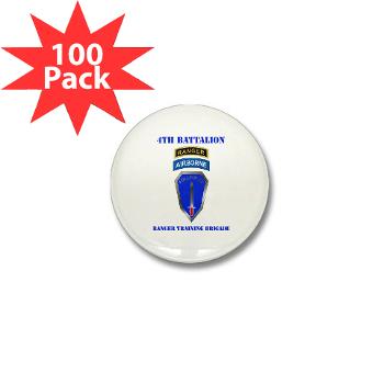 4RTB - M01 - 01 - DUI - 4th Ranger Training Bde with Text - 3.5" Button (100 pack) - Click Image to Close