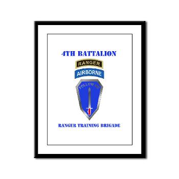 4RTB - M01 - 02 - DUI - 4th Ranger Training Bde with Text - Framed Panel Print