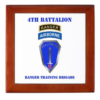 4RTB - M01 - 04 - DUI - 4th Ranger Training Bde with Text - Keepsake Box