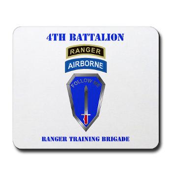 4RTB - M01 - 04 - DUI - 4th Ranger Training Bde with Text - Mousepad - Click Image to Close