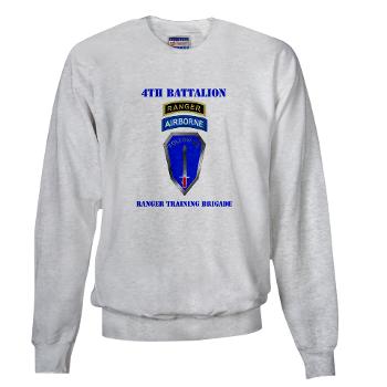 4RTB - A01 - 04 - DUI - 4th Ranger Training Bde with Text - Sweatshirt - Click Image to Close