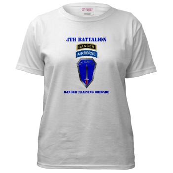 4RTB - A01 - 04 - DUI - 4th Ranger Training Bde with Text - Women's T-Shirt - Click Image to Close