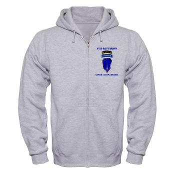 4RTB - A01 - 04 - DUI - 4th Ranger Training Bde with Text - Zip Hoodie - Click Image to Close
