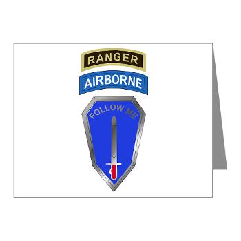 4RTB - M01 - 02 - DUI - 4th Ranger Training Bde - Note Cards (Pk of 20)
