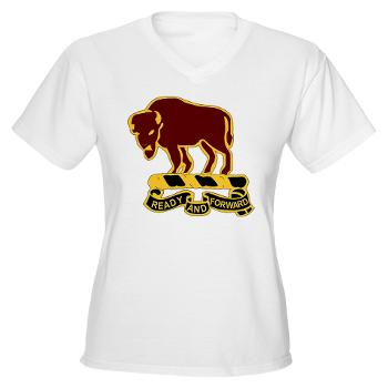 4S10CR - A01 - 04 - DUI - 4th Sqdrn - 10th Cavalry Regt - Women's V-Neck T-Shirt