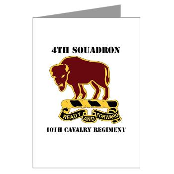4S10CR - M01 - 02 - DUI - 4th Sqdrn - 10th Cavalry Regt with Text - Greeting Cards (Pk of 10) - Click Image to Close
