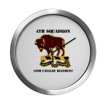 4S10CR - M01 - 03 - DUI - 4th Sqdrn - 10th Cavalry Regt with Text - Modern Wall Clock - Click Image to Close
