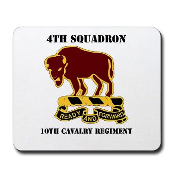 4S10CR - M01 - 03 - DUI - 4th Sqdrn - 10th Cavalry Regt with Text - Mousepad - Click Image to Close