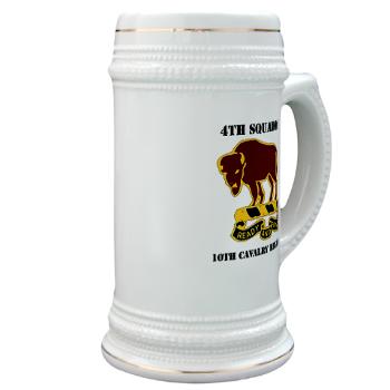 4S10CR - M01 - 03 - DUI - 4th Sqdrn - 10th Cavalry Regt with Text - Stein - Click Image to Close