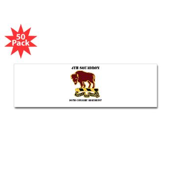 4S10CR - M01 - 01 - DUI - 4th Sqdrn - 10th Cavalry Regt with Text - Sticker (Bumper 50 pk) - Click Image to Close