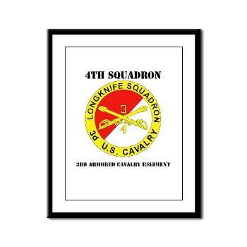 4S3ACR - M01 - 02 - DUI - 4th Sqdrn (Aviation) - 3rd ACR with Text - Framed Panel Print