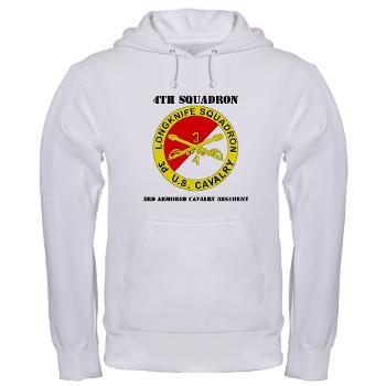 4S3ACR - A01 - 03 - DUI - 4th Sqdrn (Aviation) - 3rd ACR with Text - Hooded Sweatshirt - Click Image to Close