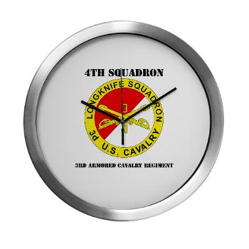 4S3ACR - M01 - 03 - DUI - 4th Sqdrn (Aviation) - 3rd ACR with Text - Modern Wall Clock - Click Image to Close
