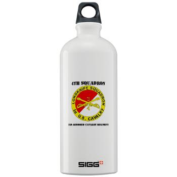 4S3ACR - M01 - 03 - DUI - 4th Sqdrn (Aviation) - 3rd ACR with Text - Sigg Water Bottle 1.0L - Click Image to Close