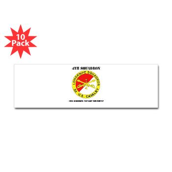 4S3ACR - M01 - 01 - DUI - 4th Sqdrn (Aviation) - 3rd ACR with Text - Sticker (Bumper 10 pk)