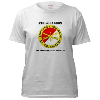 4S3ACR - A01 - 04 - DUI - 4th Sqdrn (Aviation) - 3rd ACR with Text - Women's T-Shirt - Click Image to Close