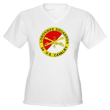 4S3ACR - A01 - 04 - DUI - 4th Sqdrn (Aviation) - 3rd ACR - Women's V-Neck T-Shirt - Click Image to Close