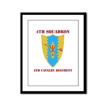 4S4CR - M01 - 02 - DUI - 4th Squadron - 4th Cavalry Regt with Text - Framed Panel Print - Click Image to Close