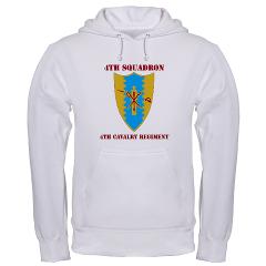 4S4CR - A01 - 03 - DUI - 4th Squadron - 4th Cavalry Regt with Text - Hooded Sweatshirt