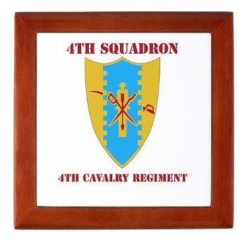 4S4CR - M01 - 03 - DUI - 4th Squadron - 4th Cavalry Regt with Text - Keepsake Box