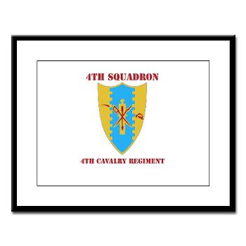 4S4CR - M01 - 02 - DUI - 4th Squadron - 4th Cavalry Regt with Text - Large Framed Print - Click Image to Close