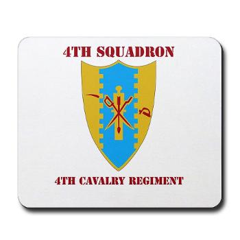 4S4CR - M01 - 03 - DUI - 4th Squadron - 4th Cavalry Regt with Text - Mousepad