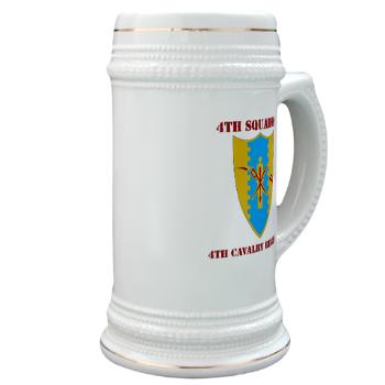 4S4CR - M01 - 03 - DUI - 4th Squadron - 4th Cavalry Regt with Text - Stein - Click Image to Close