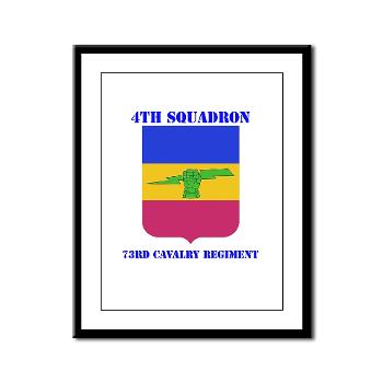 4S73CR - M01 - 02 - DUI - 4th Sqdrn - 73rd Cavalry Regiment with Text Framed Panel Print