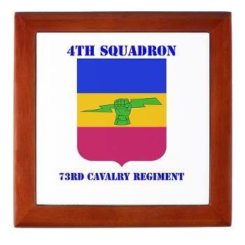 4S73CR - M01 - 03 - DUI - 4th Sqdrn - 73rd Cavalry Regiment with Text Keepsake Box