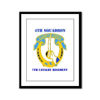 4S7CR - M01 - 02 - DUI - 4th Sqdrn - 7th Cavalry Regt with Text - Framed Panel Print - Click Image to Close