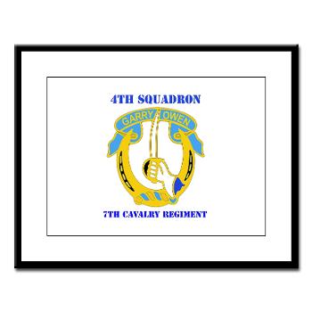 4S7CR - M01 - 02 - DUI - 4th Sqdrn - 7th Cavalry Regt with Text - Large Framed Print - Click Image to Close