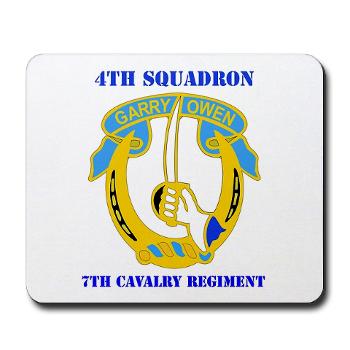 4S7CR - M01 - 03 - DUI - 4th Sqdrn - 7th Cavalry Regt with Text - Mousepad
