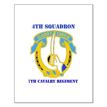 4S7CR - M01 - 02 - DUI - 4th Sqdrn - 7th Cavalry Regt with Text - Small Poster